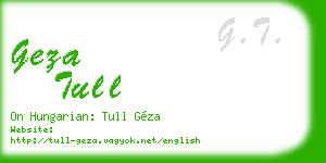 geza tull business card